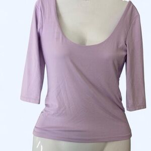 Lilac 3/4 sleeve top #purpletop Zara M small tear on side